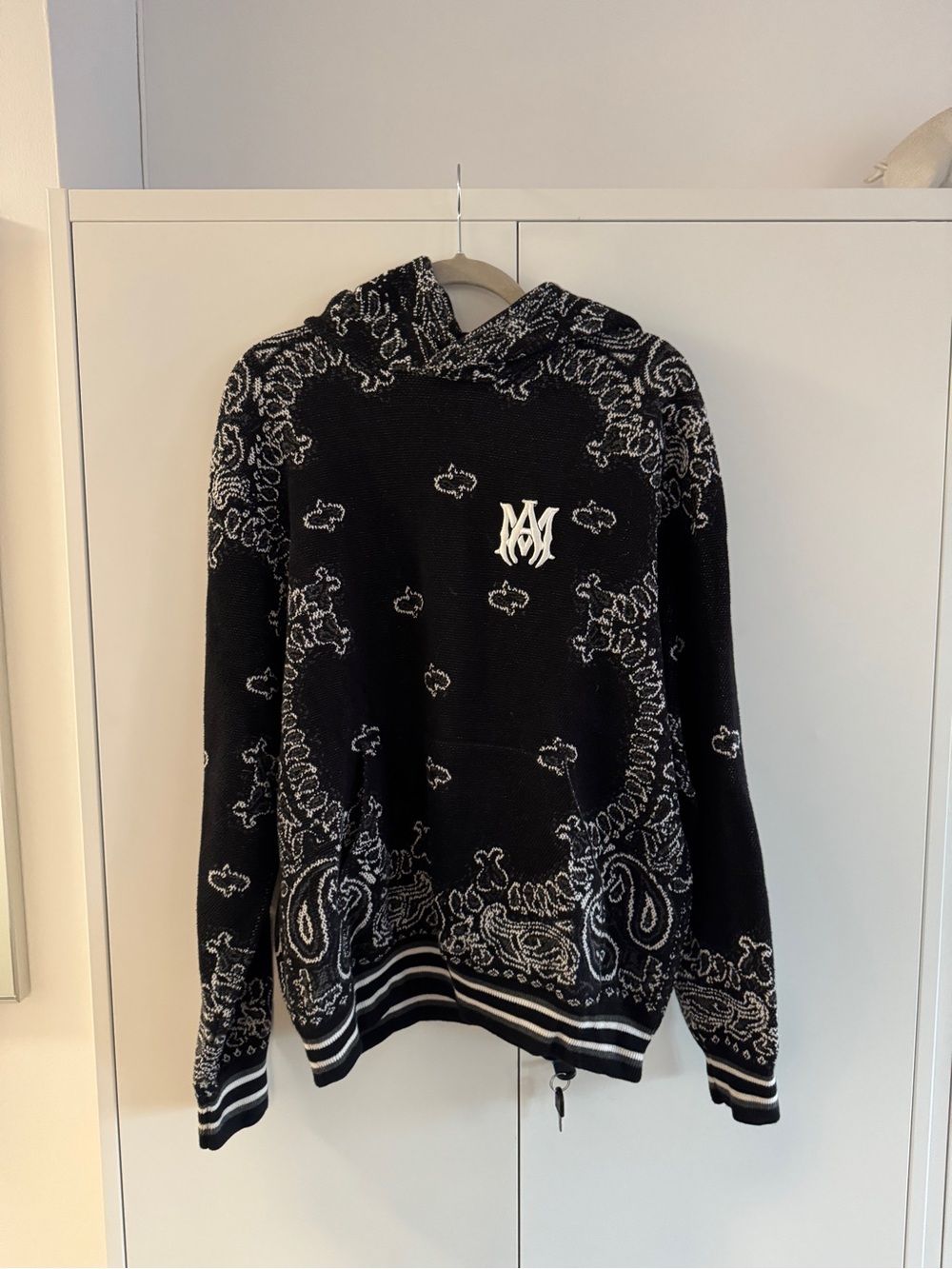 AMIRI Black bandana b-ball hoodie